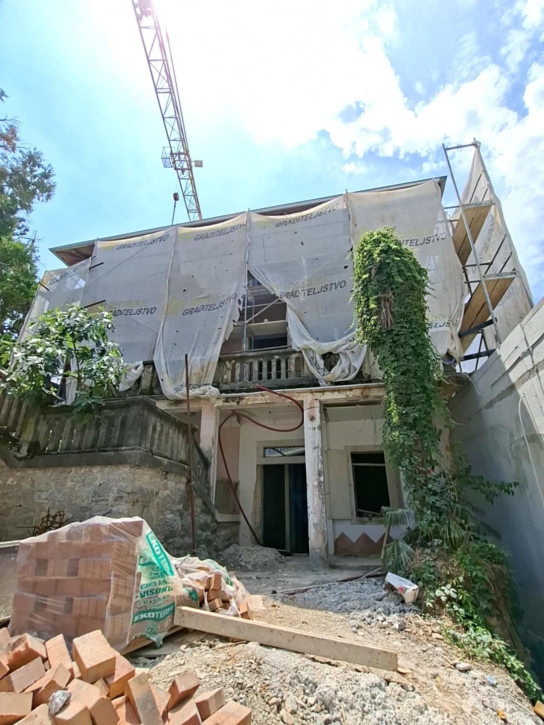 The original villa on the site before works began